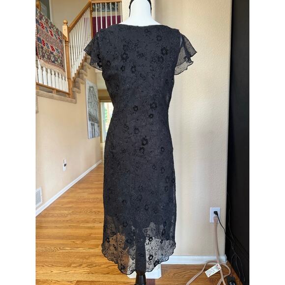 Vtg CDC Black Sheer 8 Dress Whimsigoth Dark Fairy Grunge Y2K Moody Dramatic - Picture 10 of 10